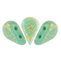 Les perles par Puca® Amos Perlen Opaque green turquoise splash 63130/94401
